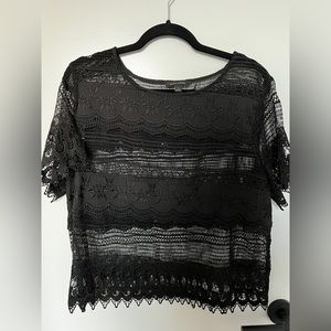 Banana Republic Black Lace Top Size Large